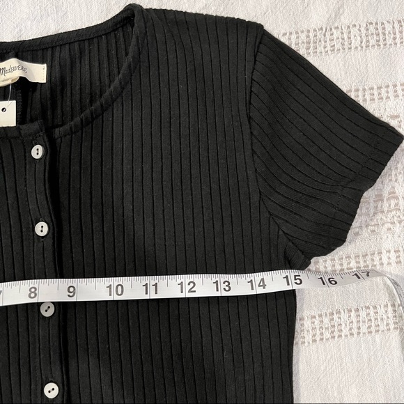 Madewell Button-Front Ribbed Mini Dress - Picture 8 of 14